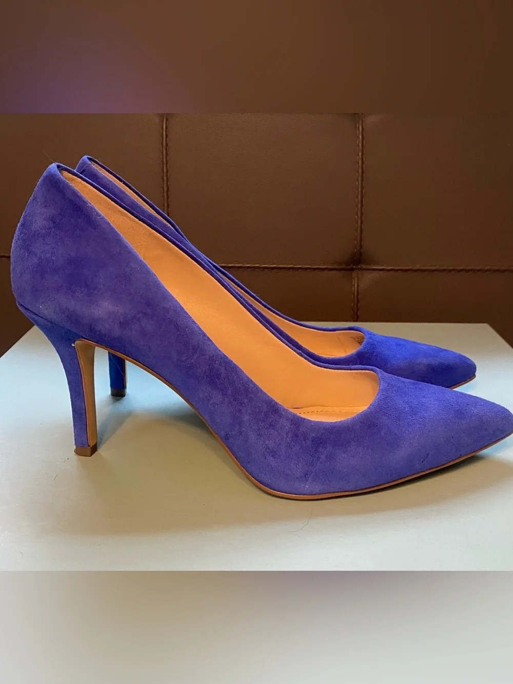 BCBG Royal Blue Suede Pointed-Toe Pumps